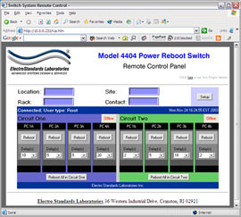 Remote Control Panel for Model 4404 IP Addressable Network Switch